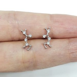 Sterling Silver Sagittarius Zodiac Earrings Constellation Birthday Earrings